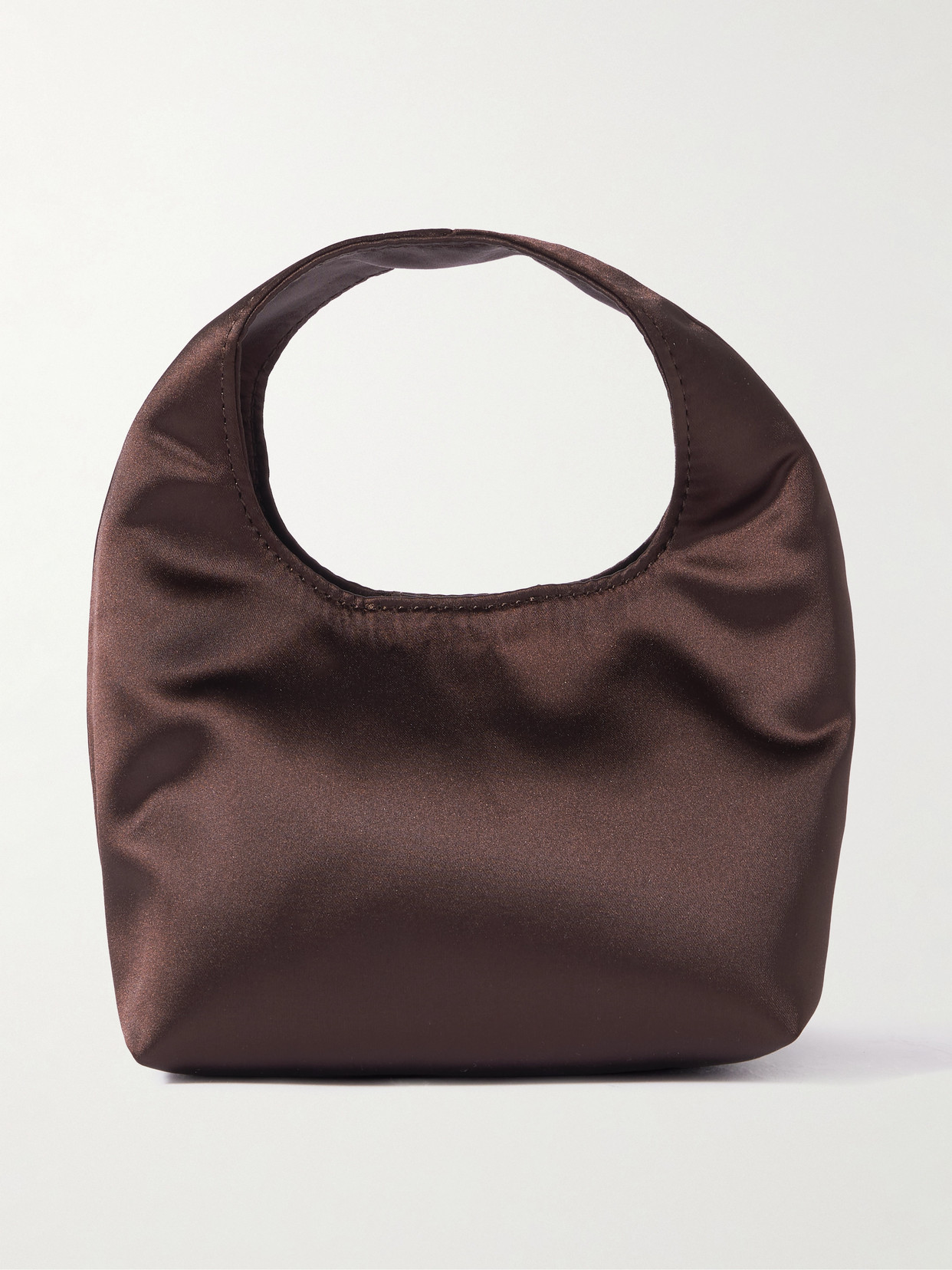 Loeffler Randall Kenzie Mini Recycled-satin Clutch In Brown