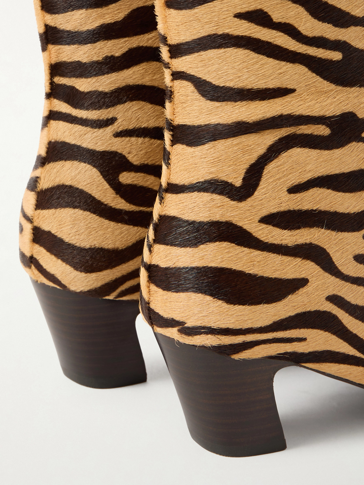 Cleo Zebra-Print Calf Hair Knee Boots