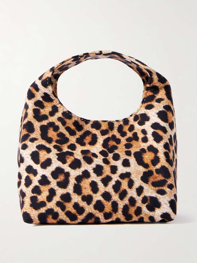 Loeffler Randall Kenzie Leopard-print Jersey Clutch