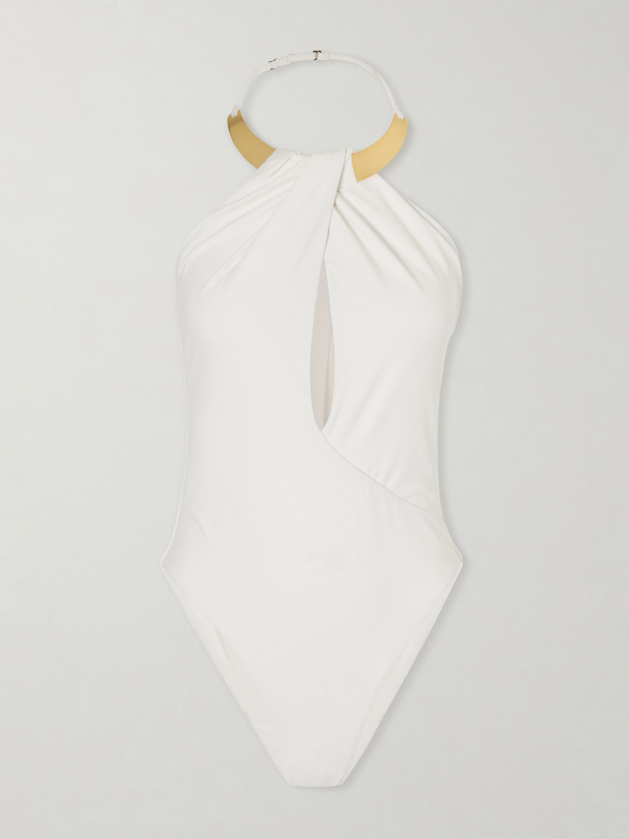 Simkhai Bindi Embellished Cutout Swimsuit In White