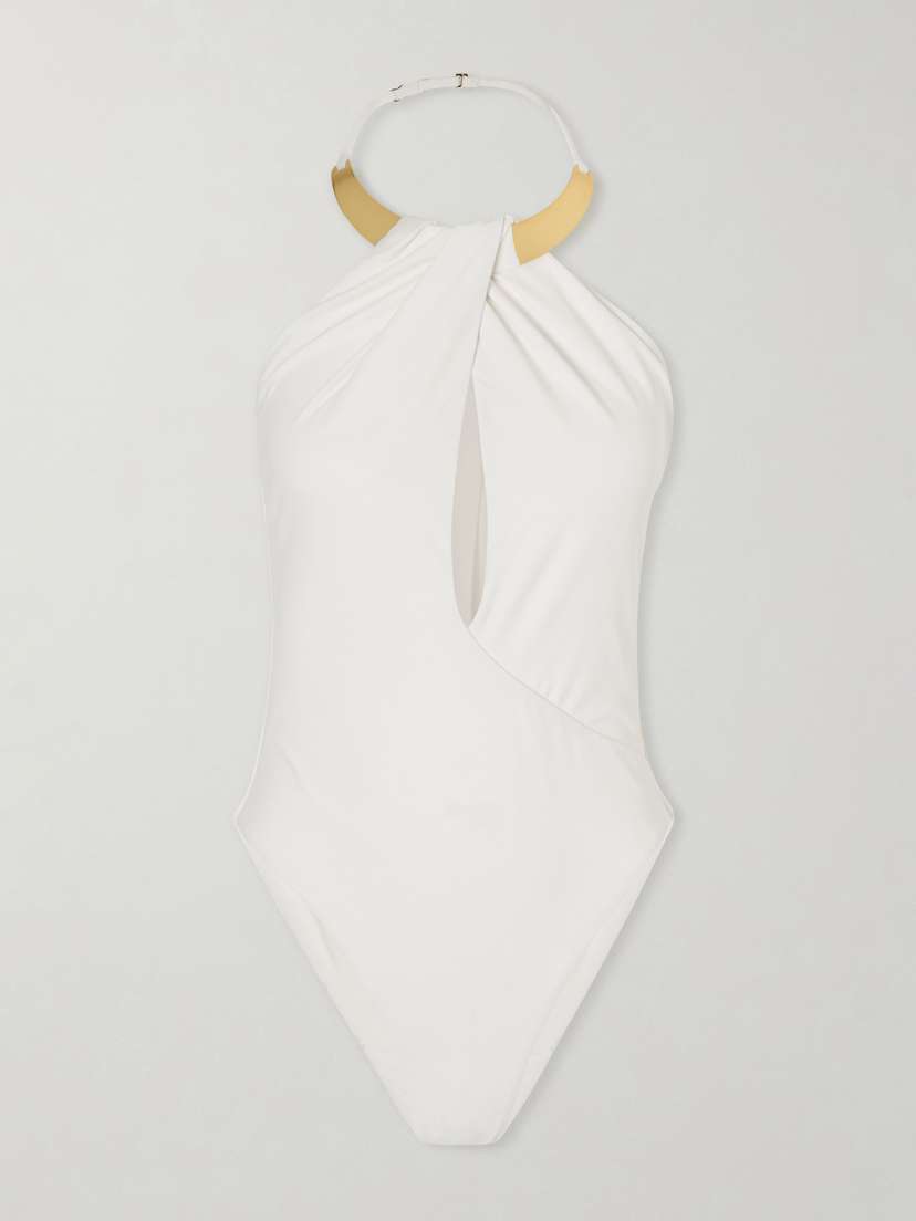 Simkhai Bindi Embellished Cutout Swimsuit