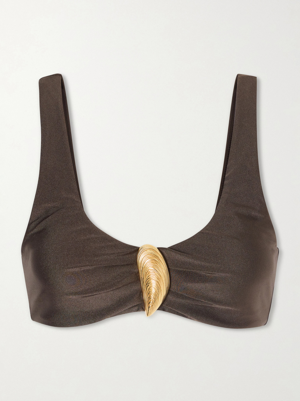 Simkhai Veyra Embellished Bikini Top In Brown
