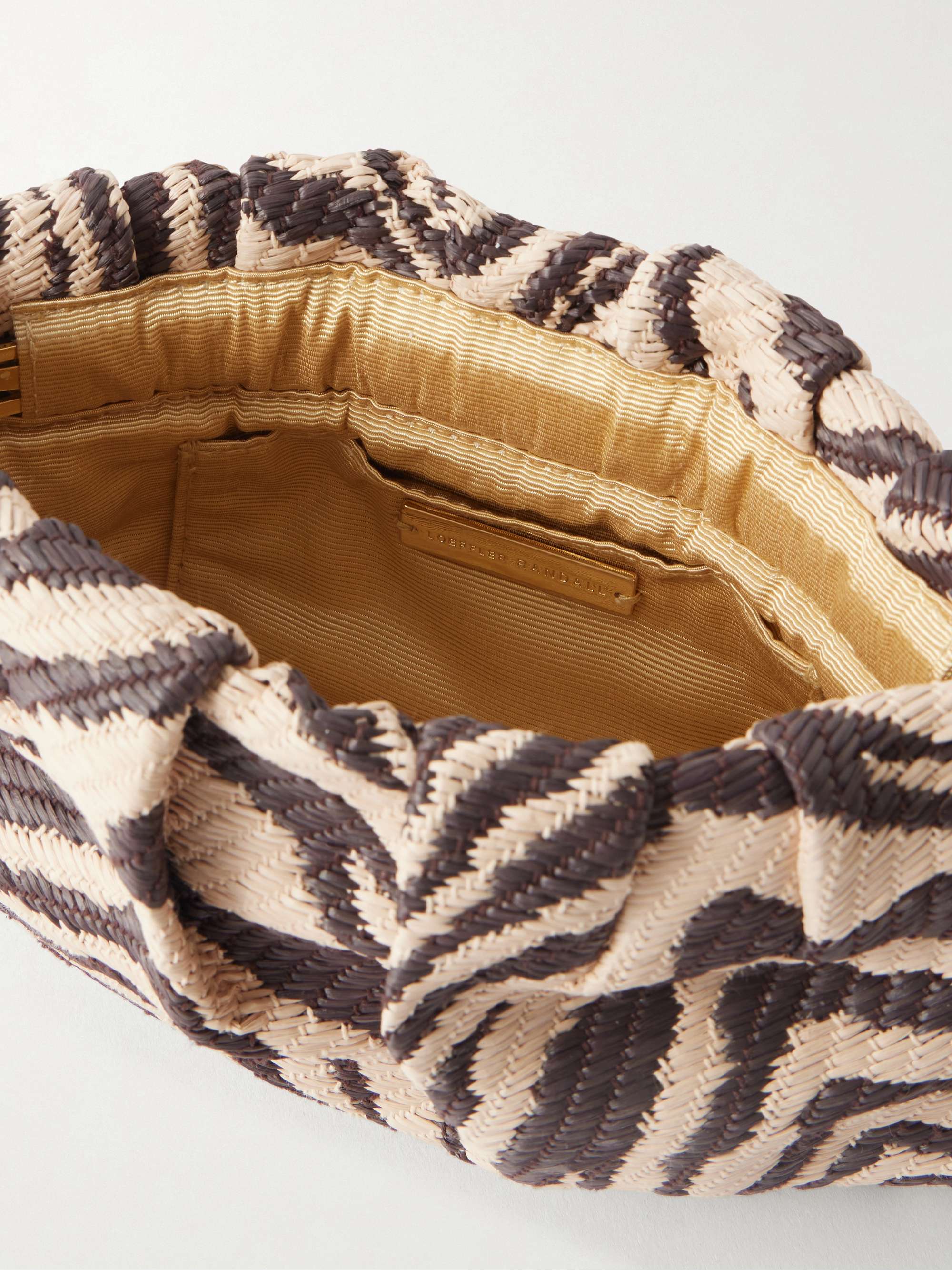 LOEFFLER RANDALL Serena zebra-jacquard woven clutch | NET-A-PORTER