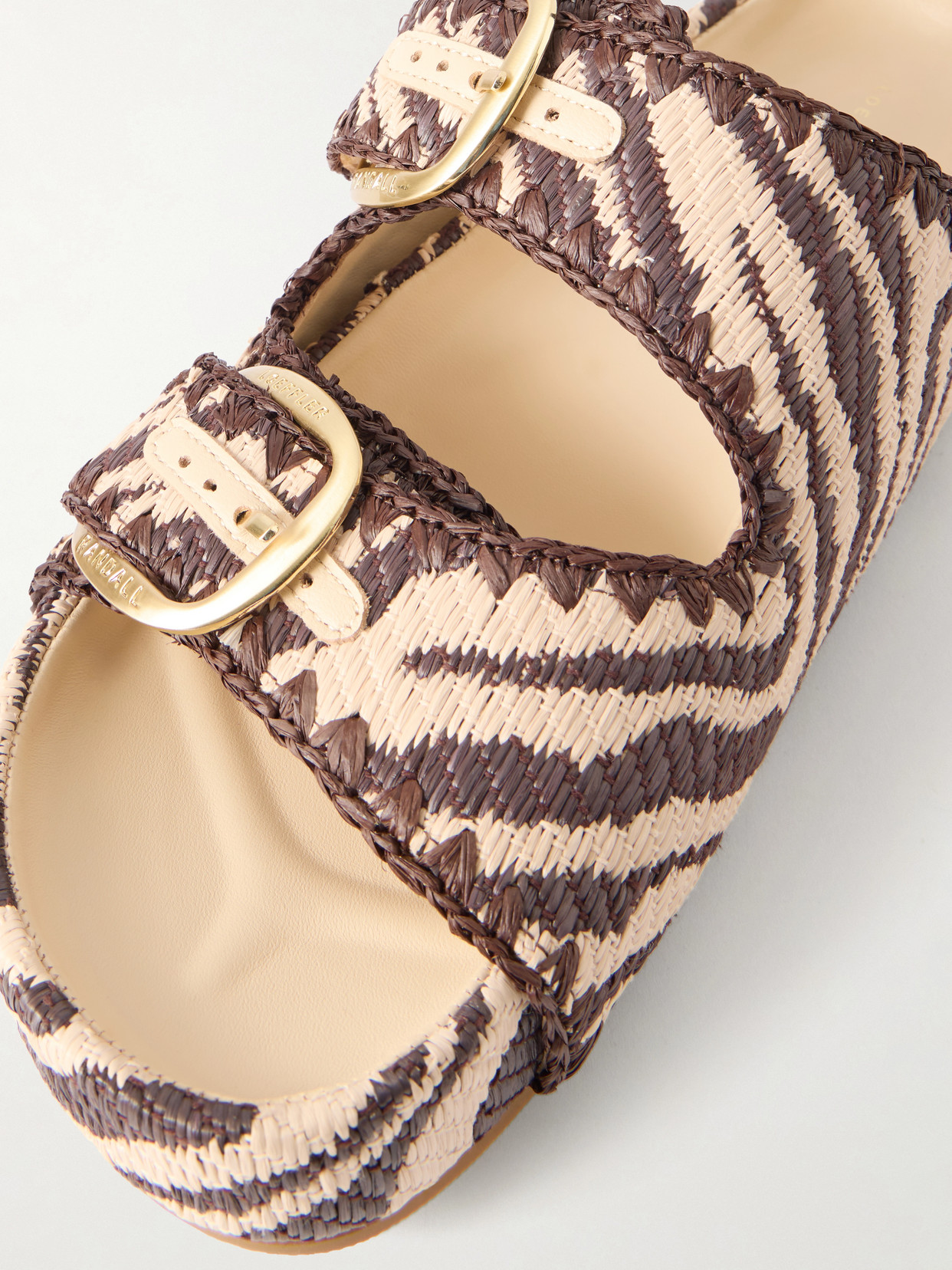 Nico Striped Raffia Sandals