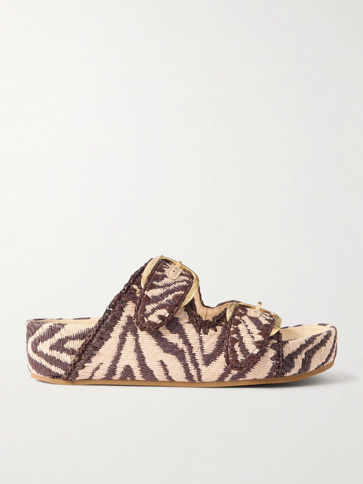 Loeffler Randall Nico Striped Raffia Sandals In Multi