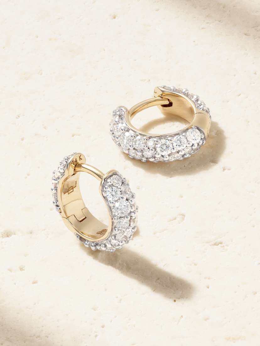 Lucy Delius Chubby 14-karat Gold Diamond Hoop Earrings | Thumbnail 5 Lucy Delius Chubby 14-karat Gold Diamond Hoop Earrings | Thumbnail 5