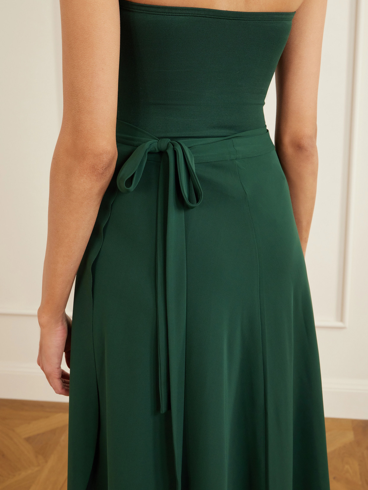 Eres Julieta Stretch-jersey Wrap Midi Skirt In Green