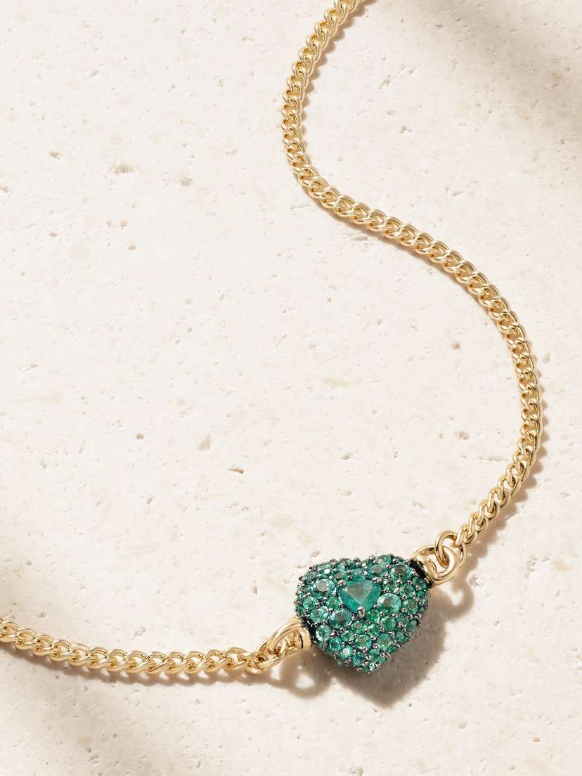 Lucy Delius Chubby Love 14-karat Gold Emerald Necklace