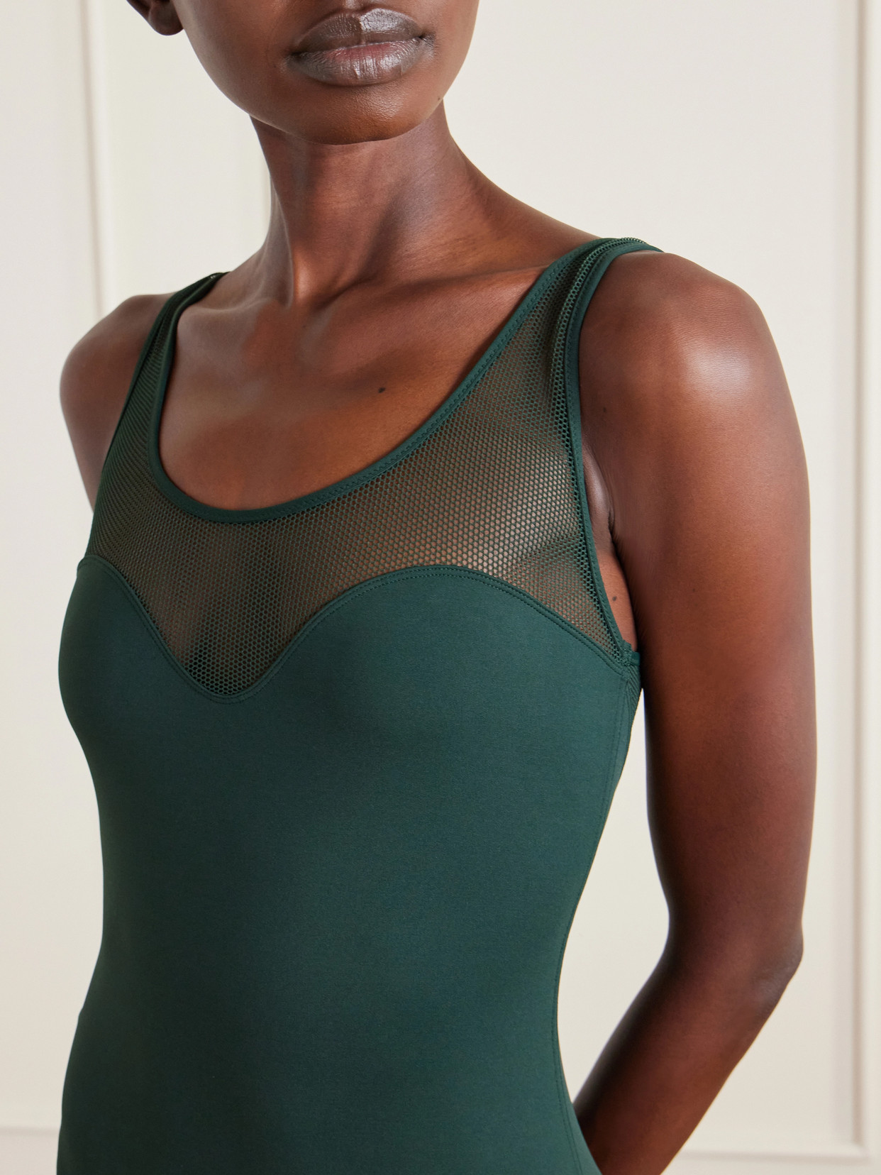 Eres Charisme Mesh Panel Swimsuit In Green