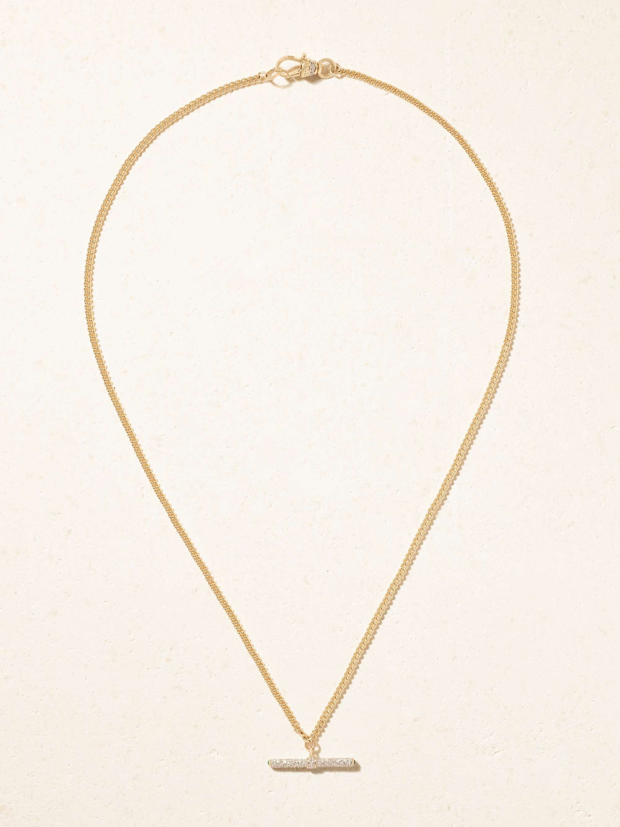 LUCY DELIUS Baby T-Bar 14-karat gold diamond necklace | NET-A-PORTER