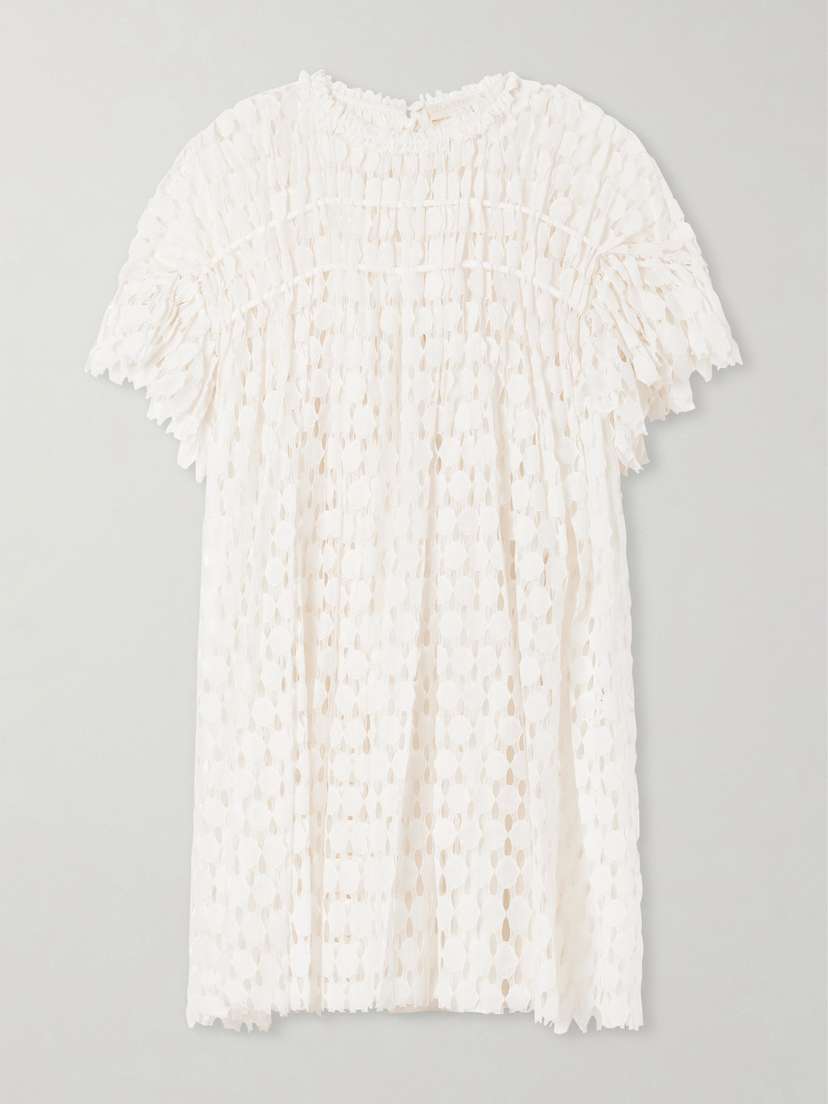 Ulla Johnson Layla Pleated Cotton-blend Lace Mini Dress
