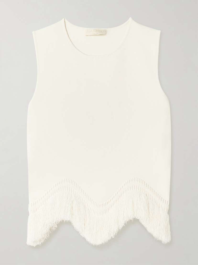 Ulla Johnson Koa Scalloped Fringed Knitted Tank