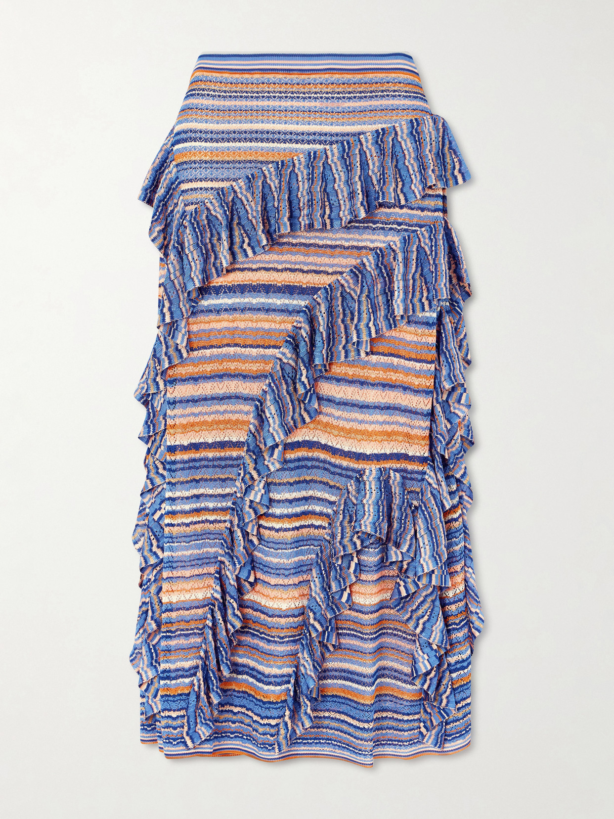Ulla Johnson Delila Ruffle Knit Skirt In Multi