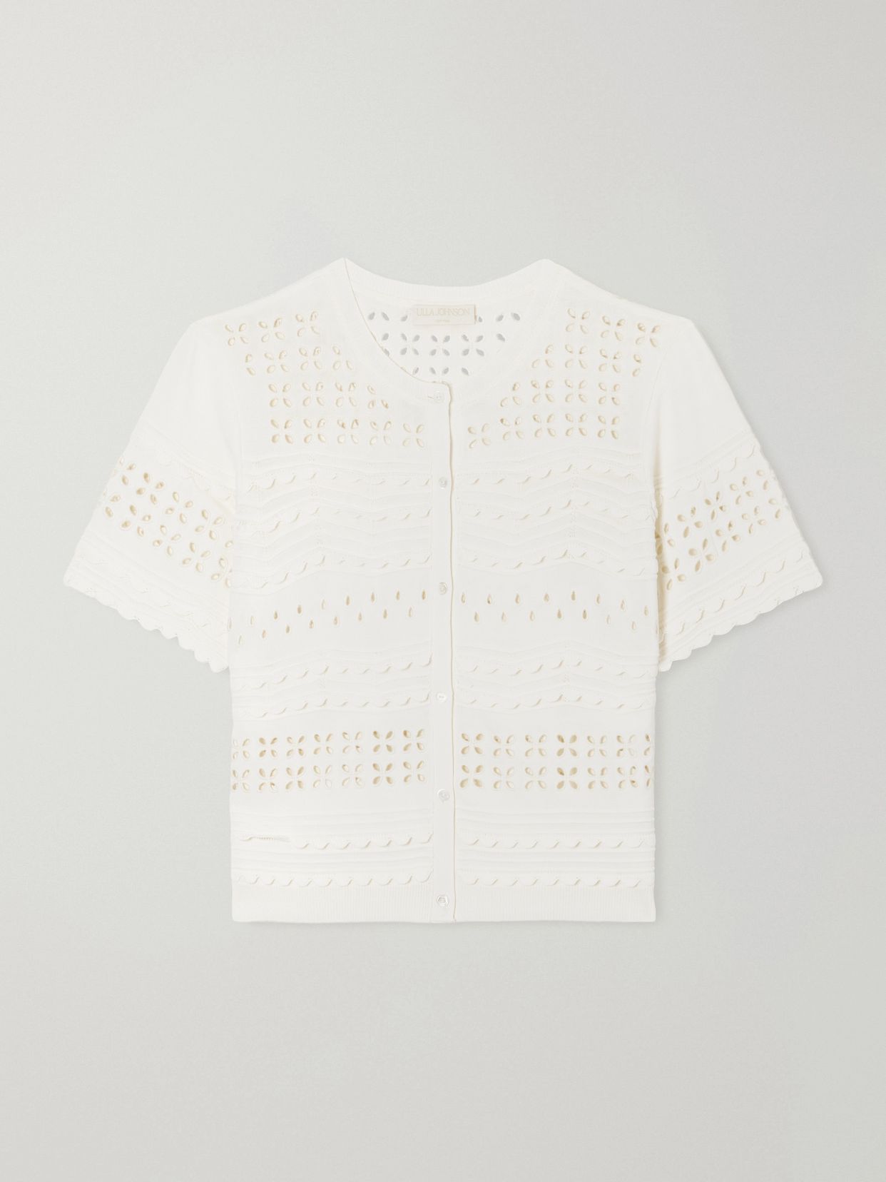 Ulla Johnson Abriana eyelet-embellished knitted shirt