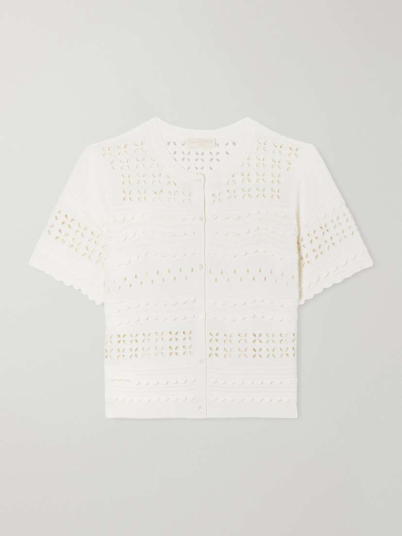 Ulla Johnson Abriana Eyelet-embellished Knitted Shirt