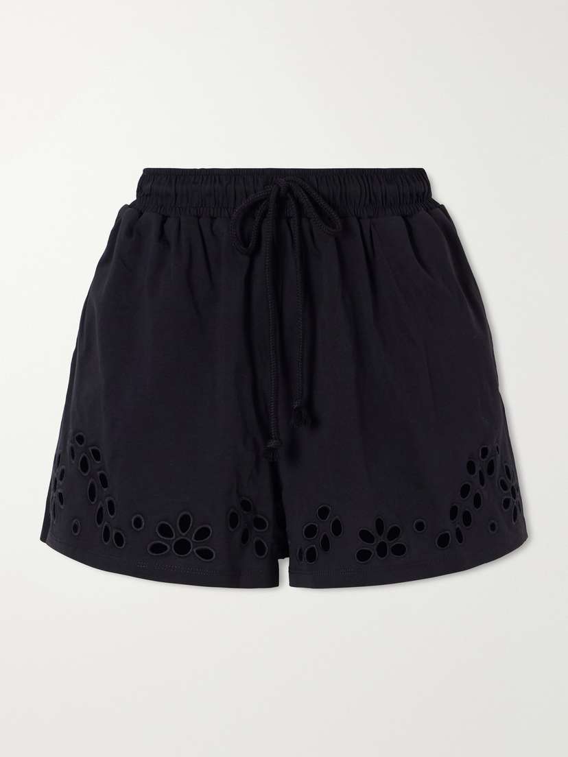 Ulla Johnson Vedi Ruffled Broderie Anglaise Organic Cotton-jersey Shorts