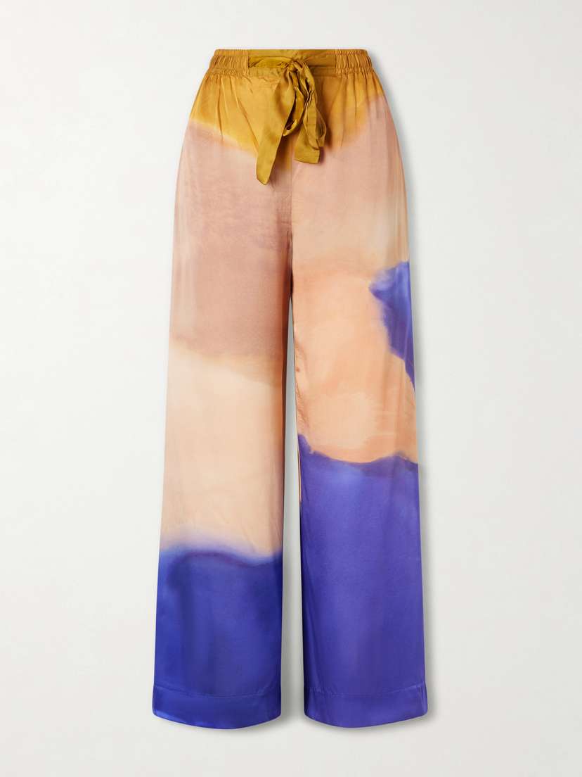 Ulla Johnson Julien Dégradé Silk-satin Wide-leg Pants