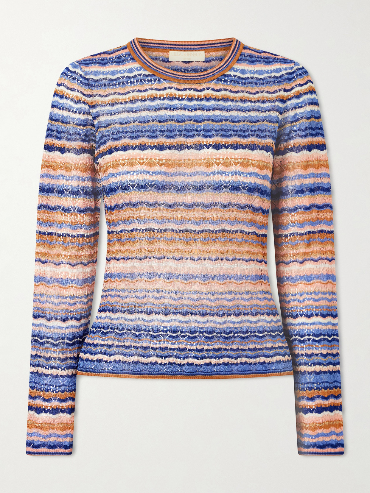 Ulla Johnson Lunaire Stripe Pointelle Knit Top In Multi