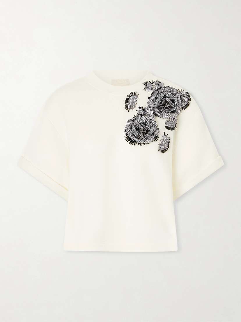 Ulla Johnson Embellished Cotton-jersey T-shirt