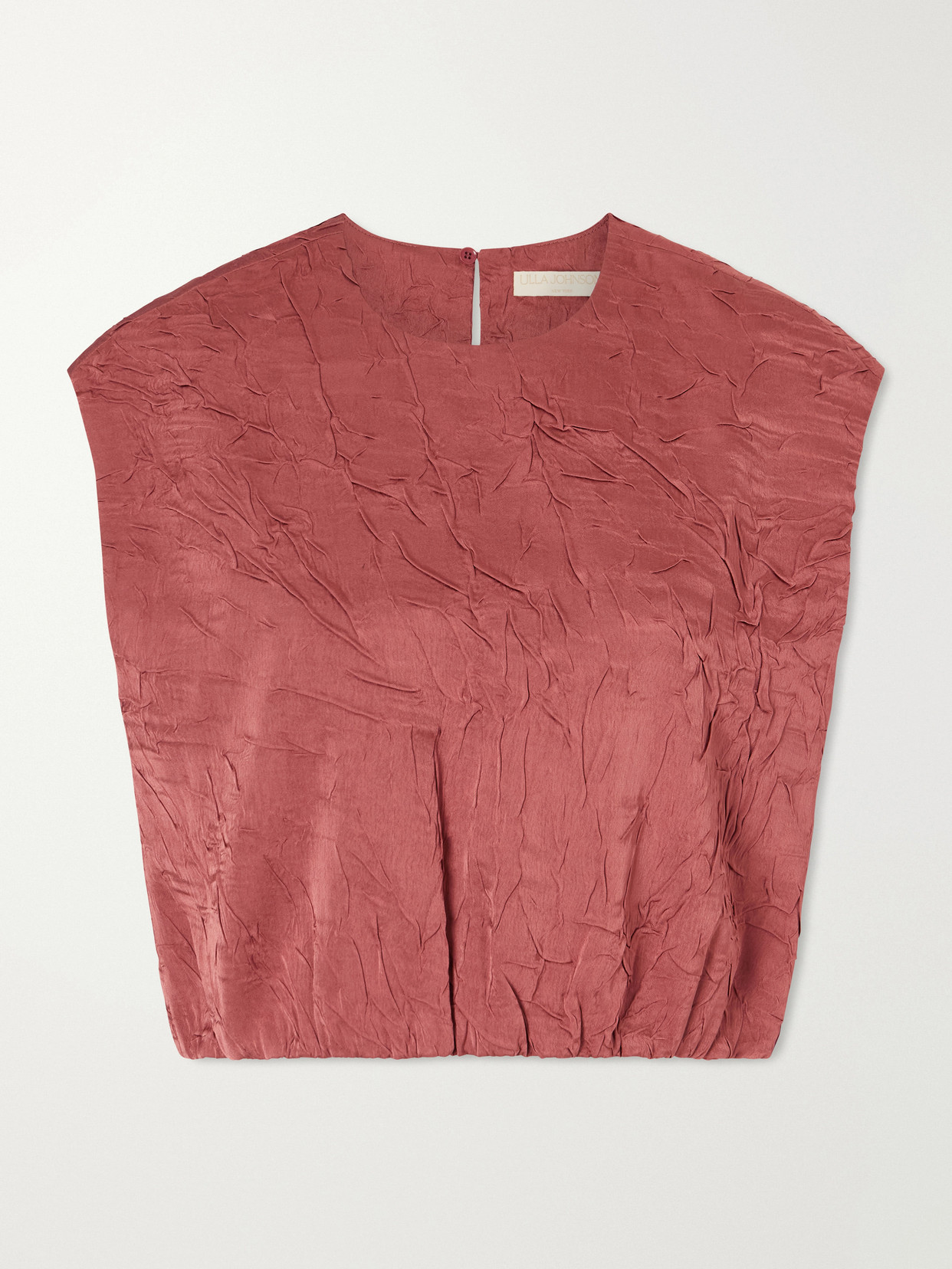 Ulla Johnson Crinkled Satin Tank Top In Pink