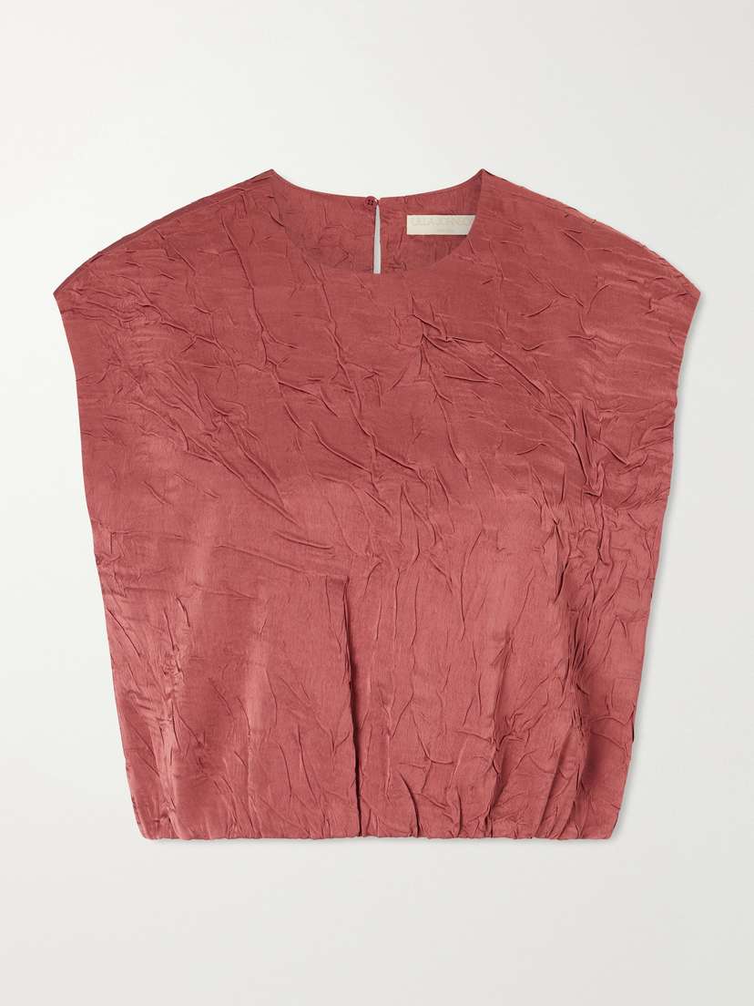 Ulla Johnson Crinkled Satin Tank Top