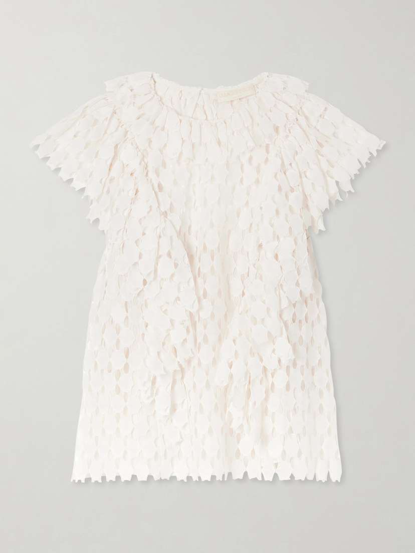 Ulla Johnson Daevy Ruffled Cotton-blend Lace Blouse