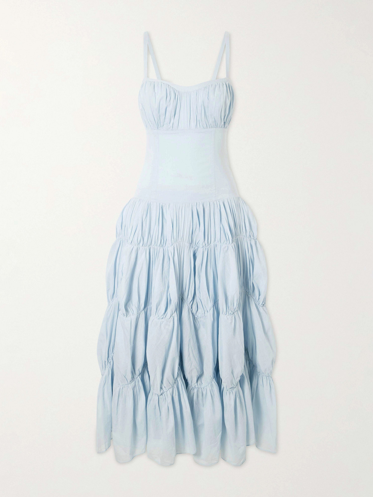Ulla Johnson Emmalina Cotton Midi Dress In Blue