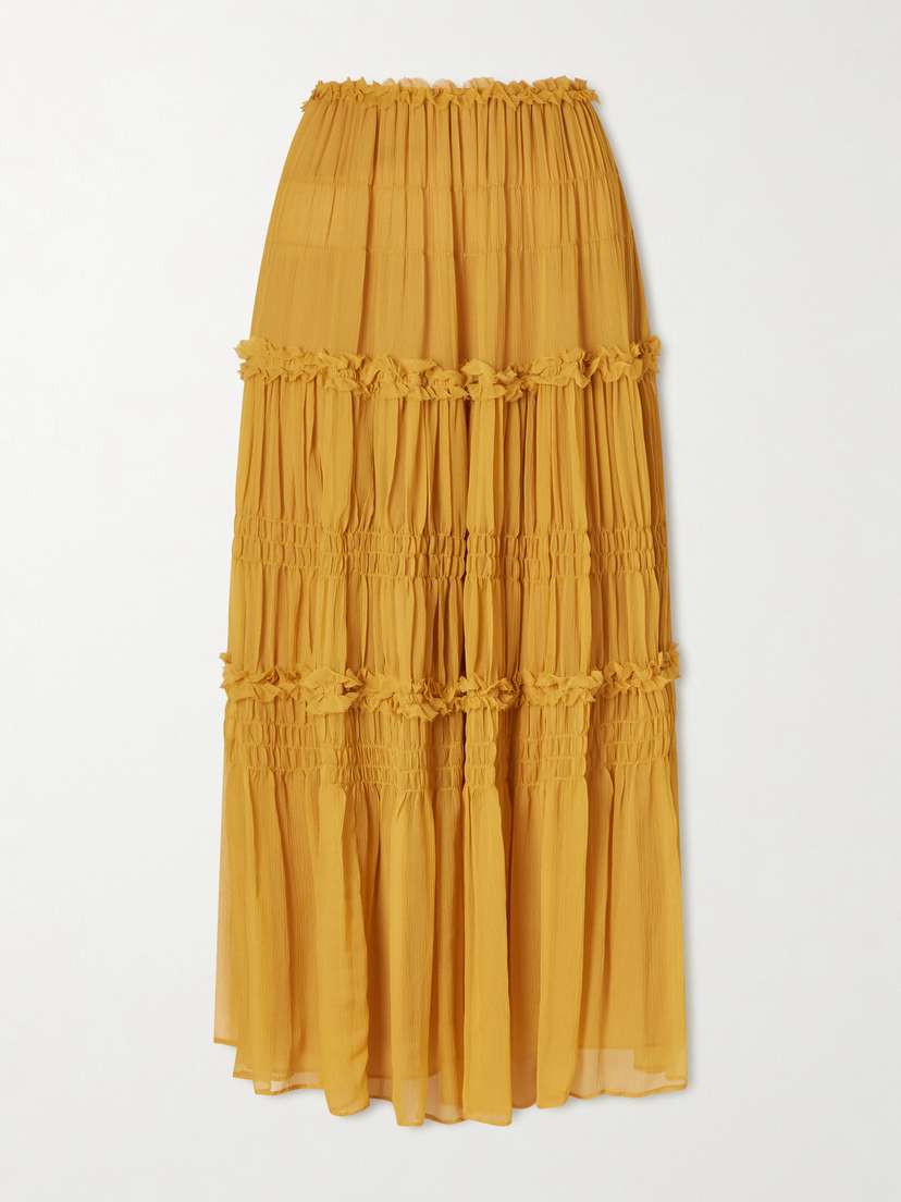 Ulla Johnson Virginie Silk-crepon Midi Skirt