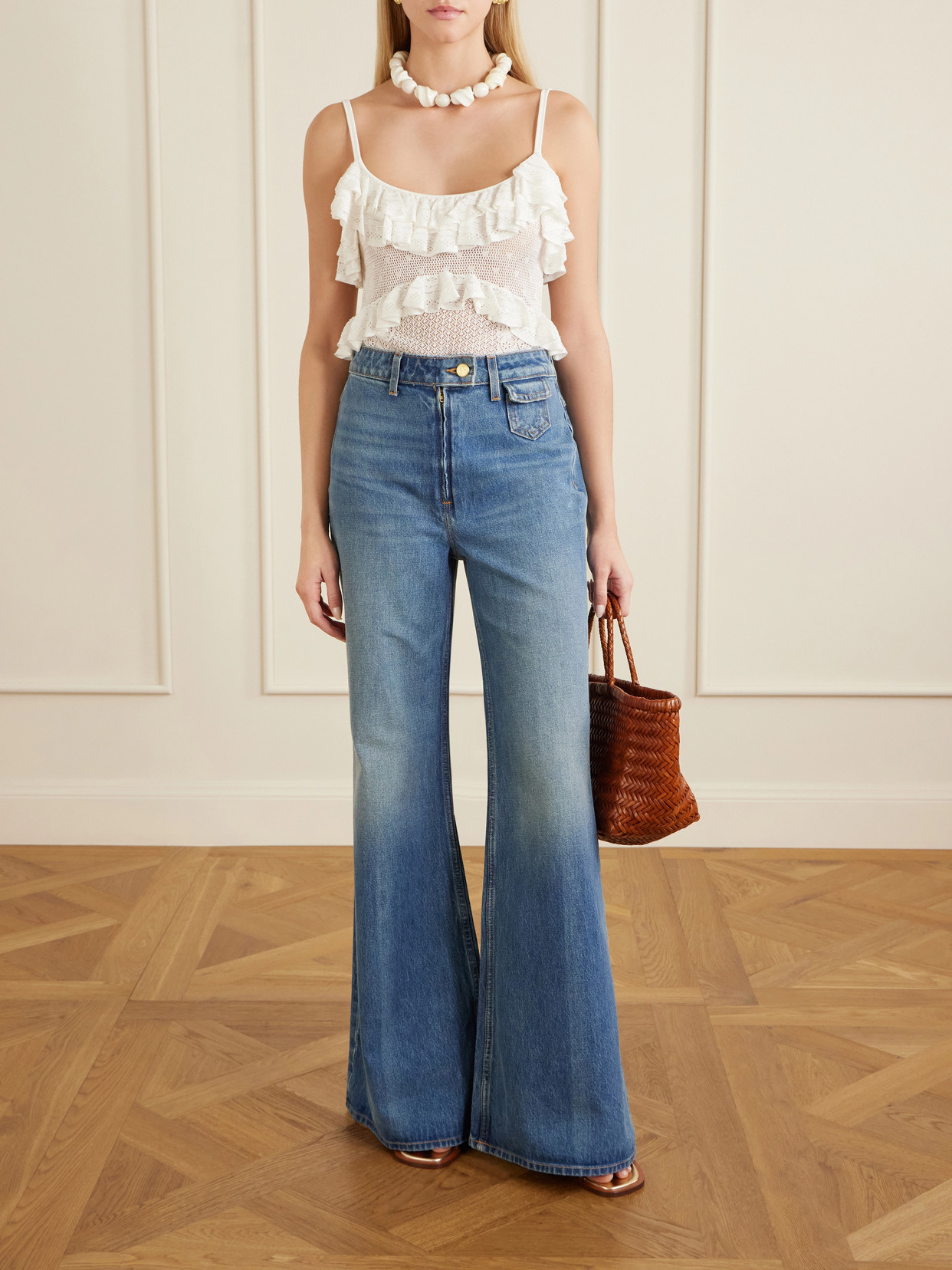 Ulla Johnson Odelia Flared Jeans In Blue