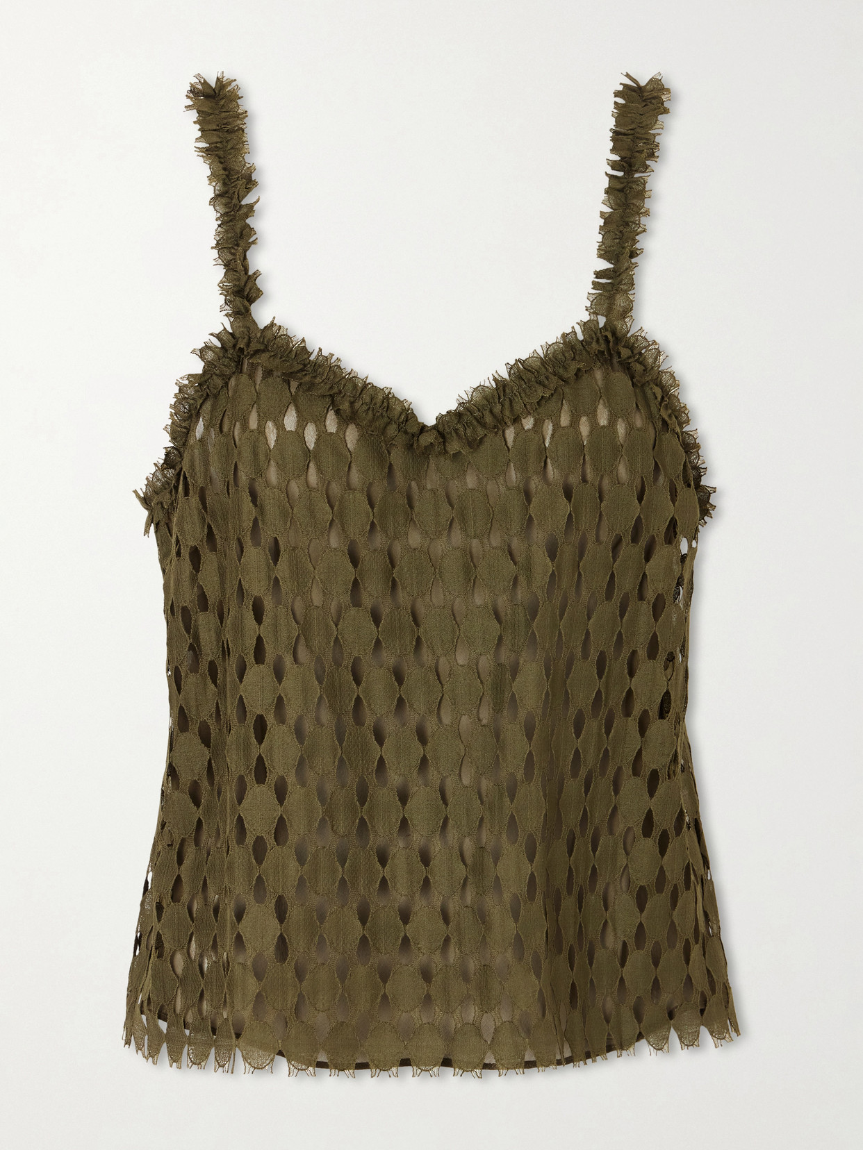 Ulla Johnson Francoise Cotton-blend Lace Top In Green
