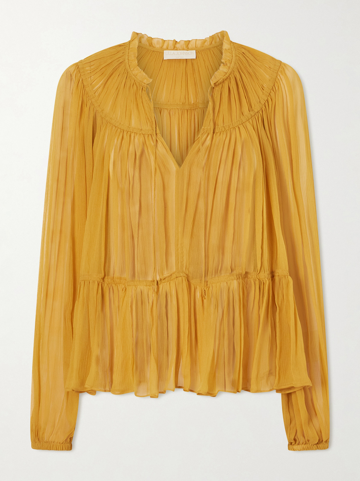 Ulla Johnson Leandra Silk-crepon Blouse In Yellow