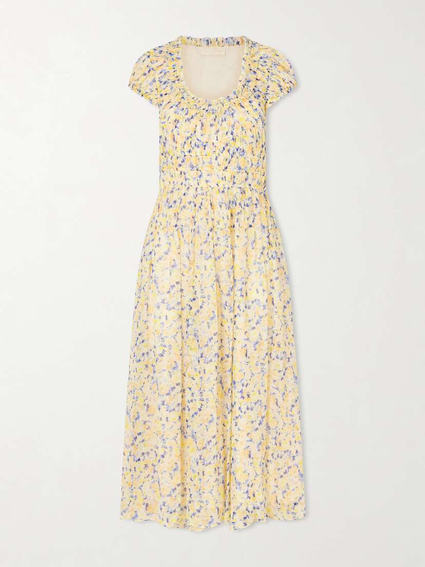 Ulla Johnson Calliope Floral-print Silk-crepon Midi Dress
