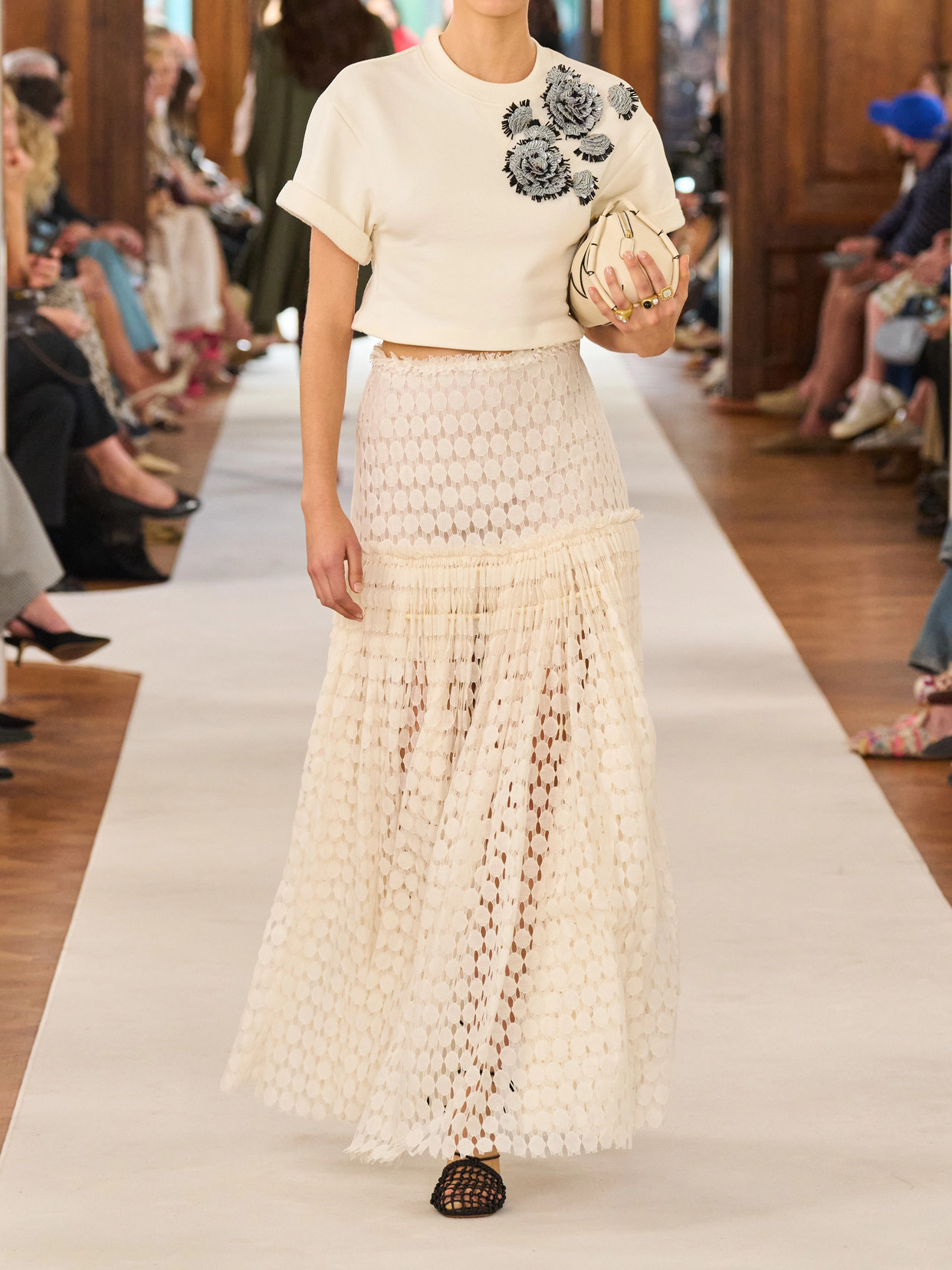 Aris Pleated Cotton-Blend Lace Maxi