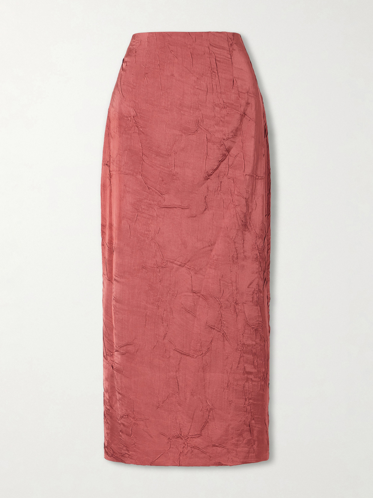 Inez Crinkled-Satin Midi