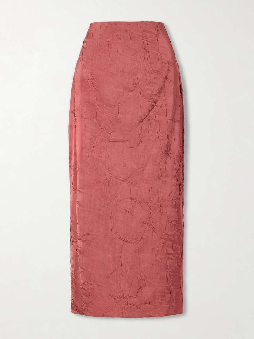 Ulla Johnson Inez Crinkled-satin Midi Skirt