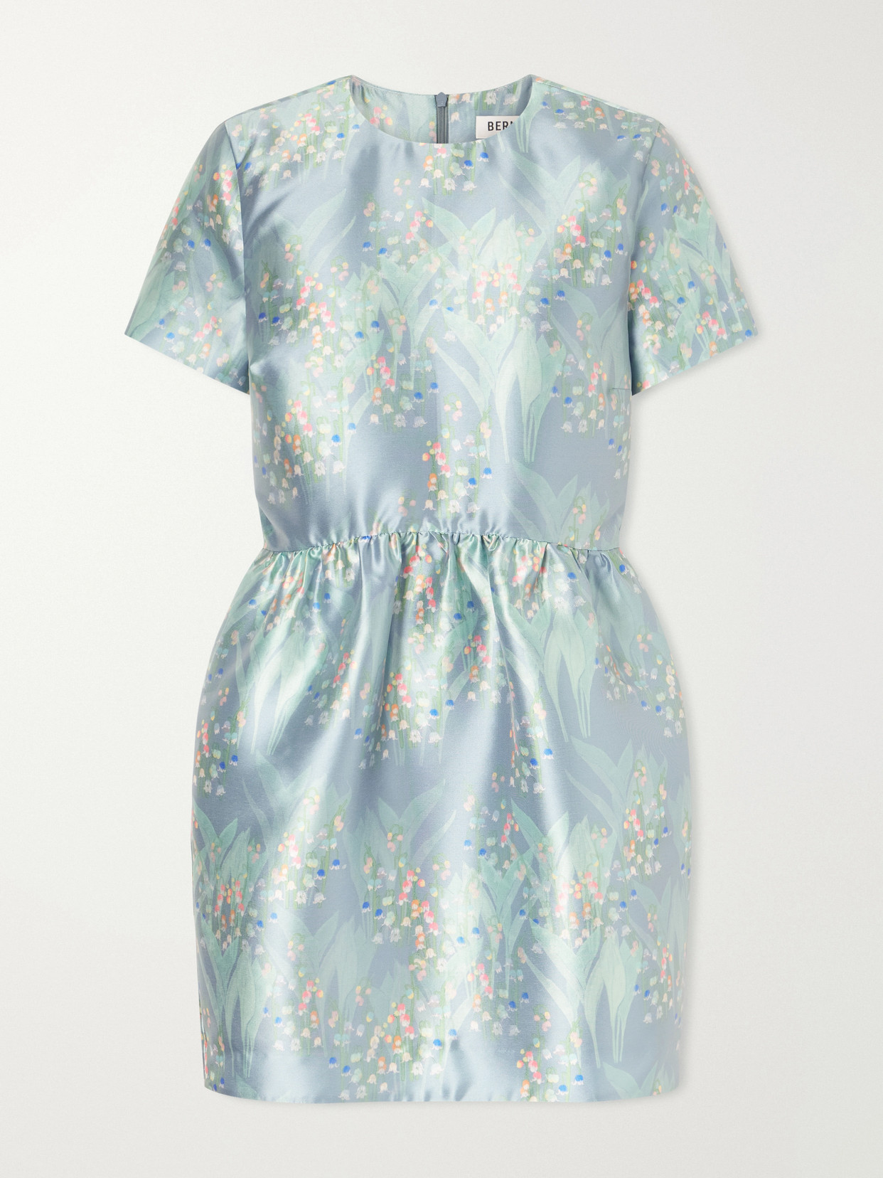 Bernadette Lily Of The Valley Crepe Mini Dress In Blue