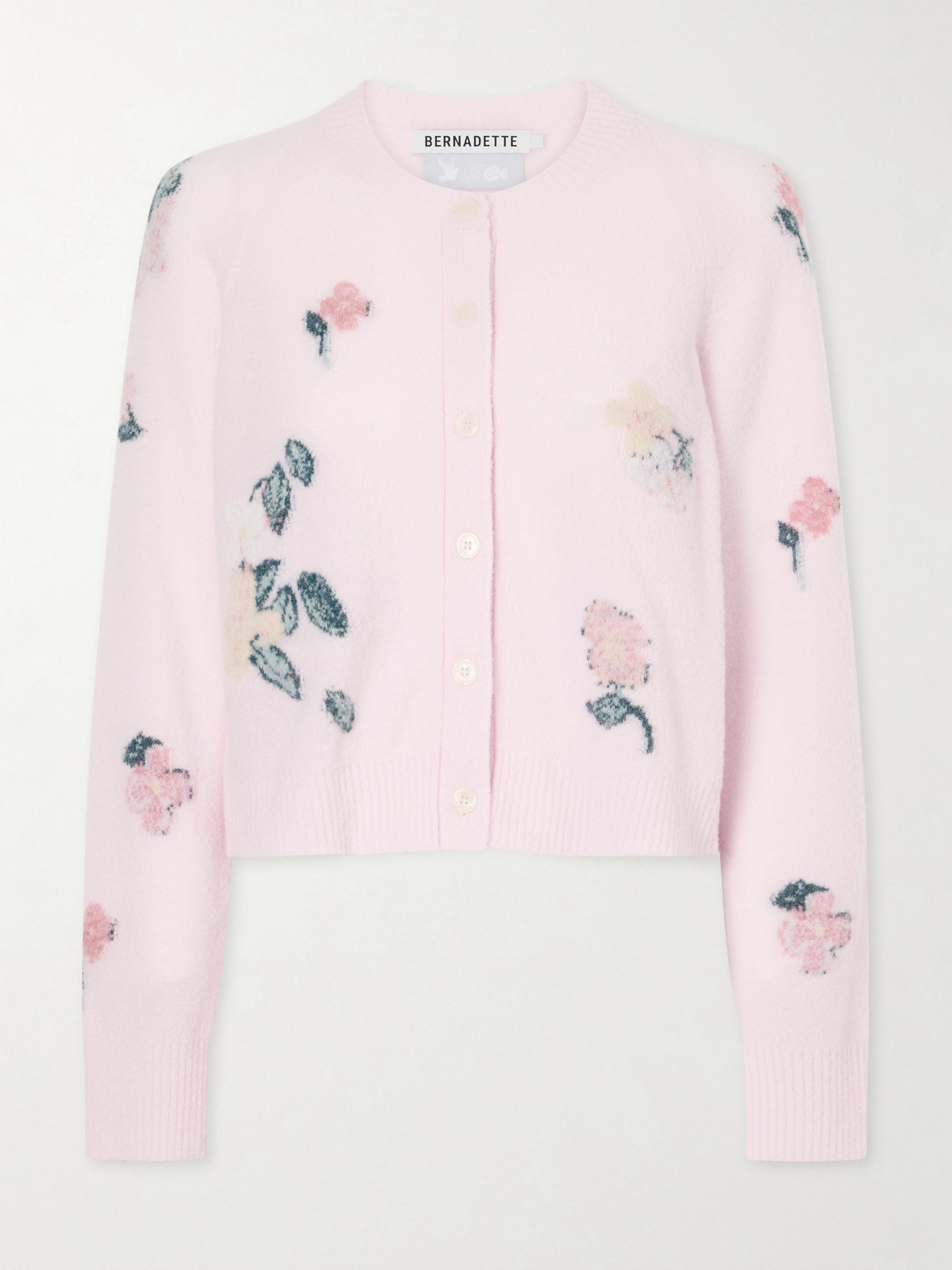 Bernadette Clemence Wool-blend Cardigan In Pink