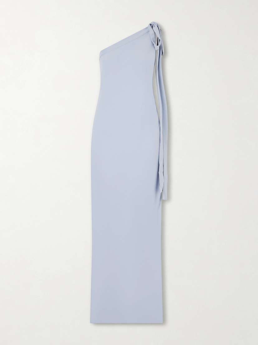 BERNADETTE Alexander One-shoulder Bow-detailed Crepe Gown