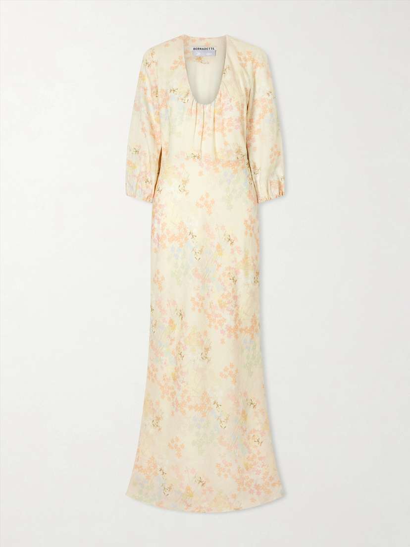 BERNADETTE Beau Floral-print Linen Maxi Dress