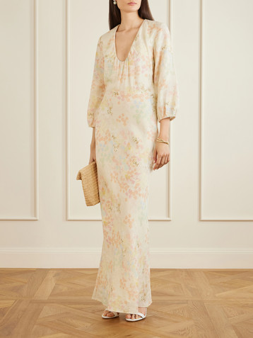Bernadette Beau floral-print linen maxi dress