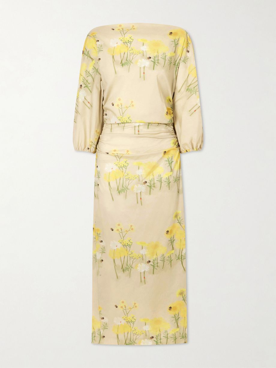 Ezra floral-print cotton-blend midi dress