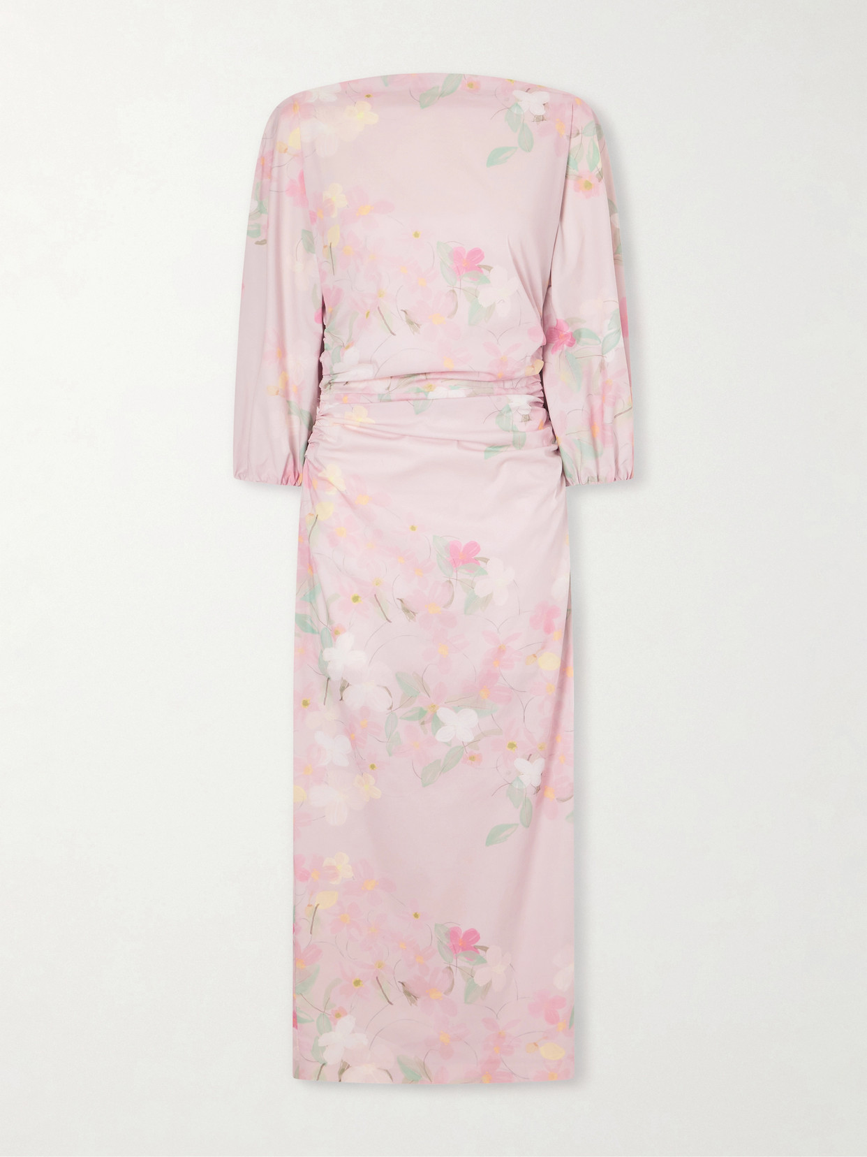 Bernadette Ezra Floral-print Cotton-blend Midi Dress In Pink