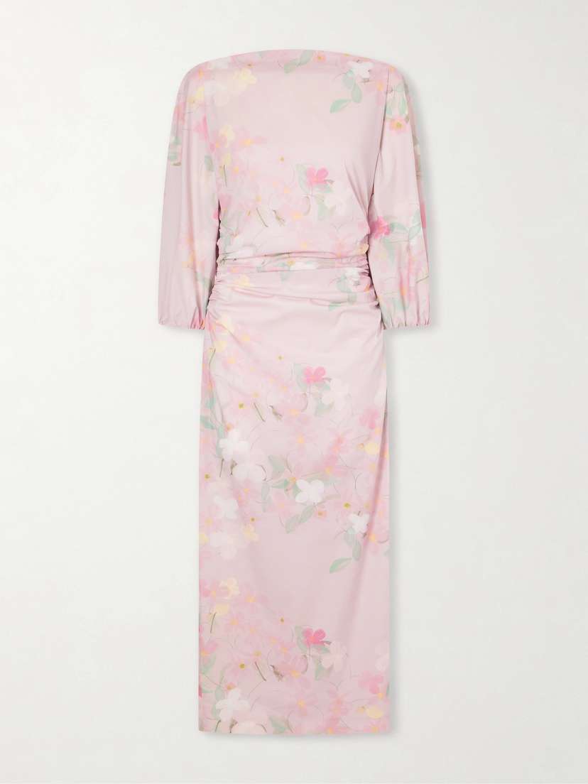 BERNADETTE Ezra Floral-print Cotton-blend Midi Dress