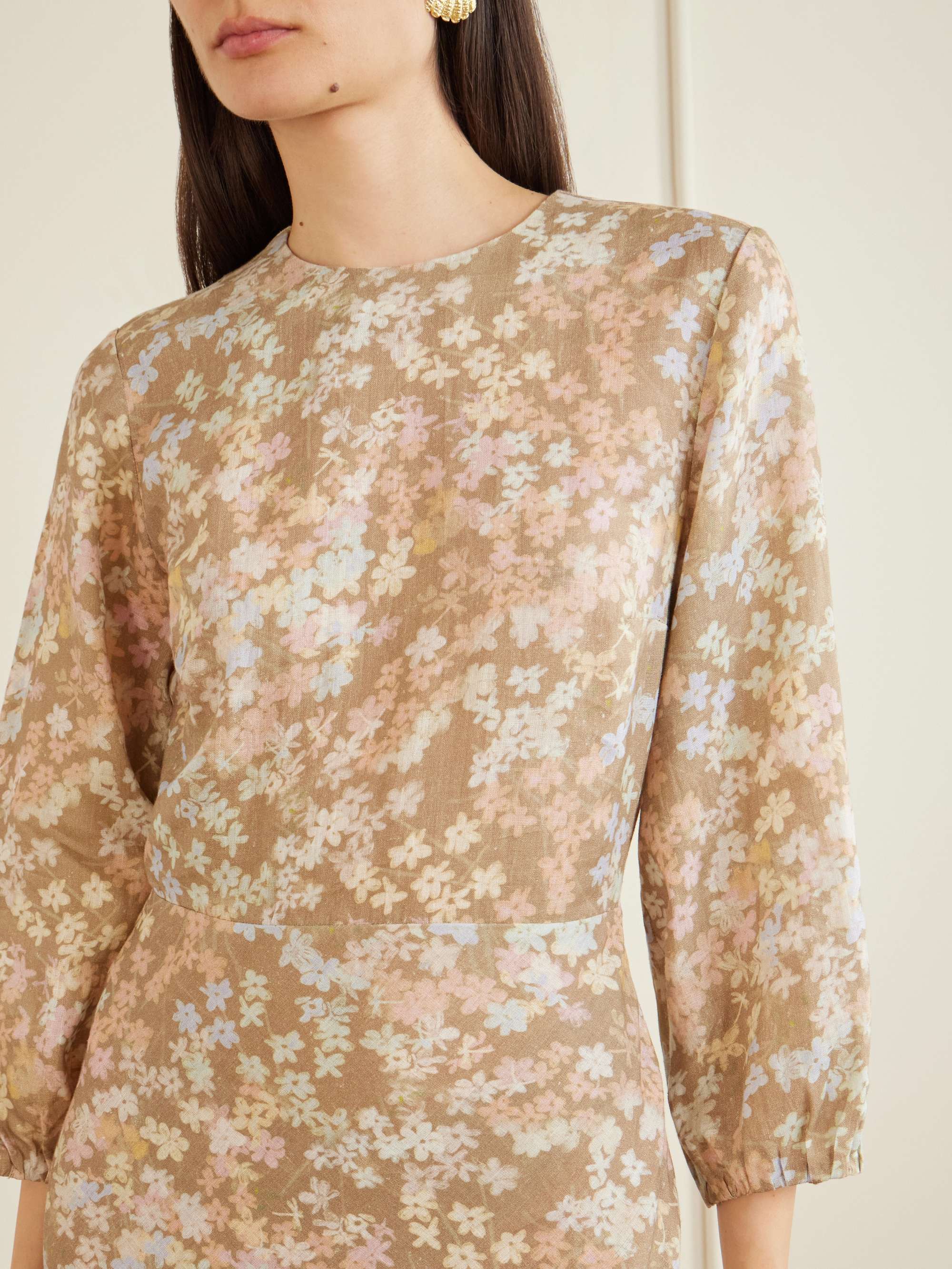 BERNADETTE Berna Floral-print Linen Maxi Dress - Women - Beige Dresses - XL BERNADETTE Berna Floral-print Linen Maxi Dress - Women - Beige Dresses - XL