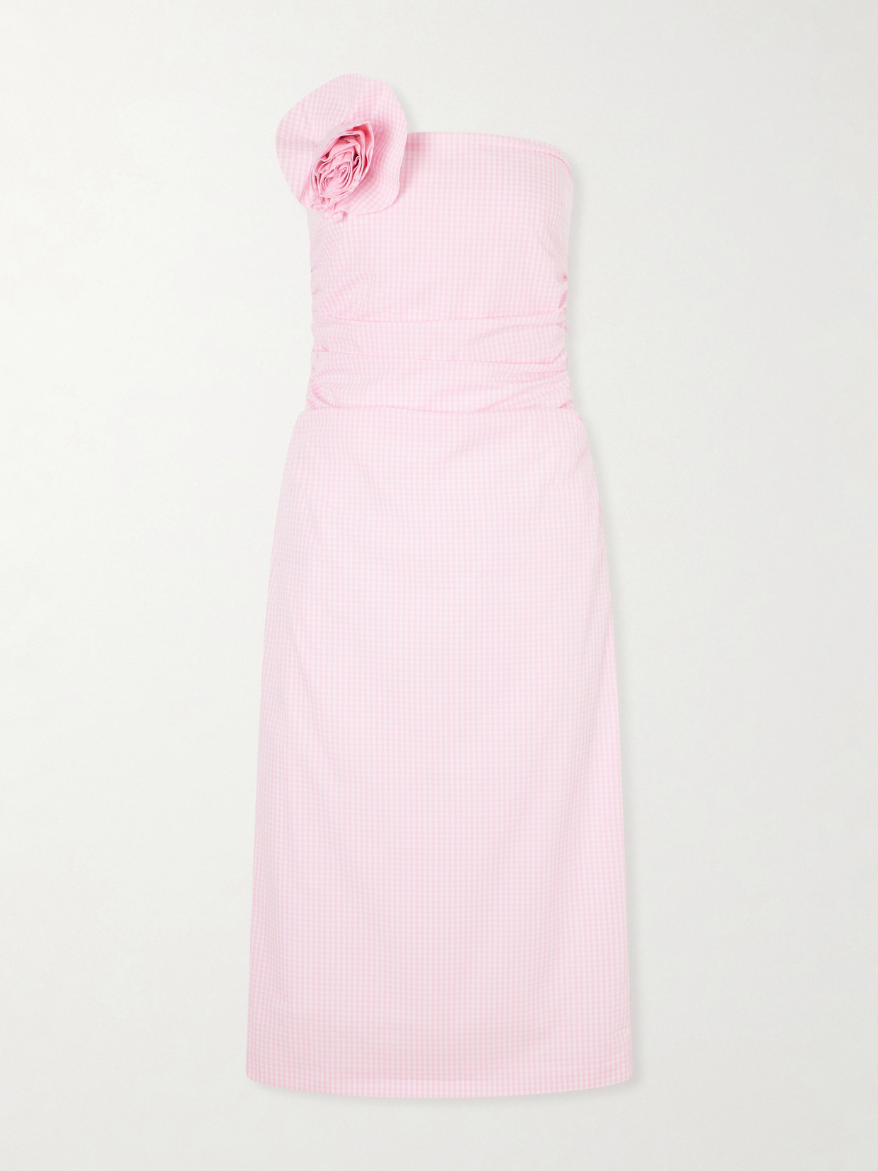 Bernadette Vera Embellished Gingham Cotton Dress In Pink