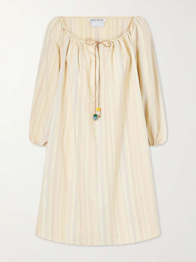 BERNADETTE Bonnie Striped Cotton Mini Dress