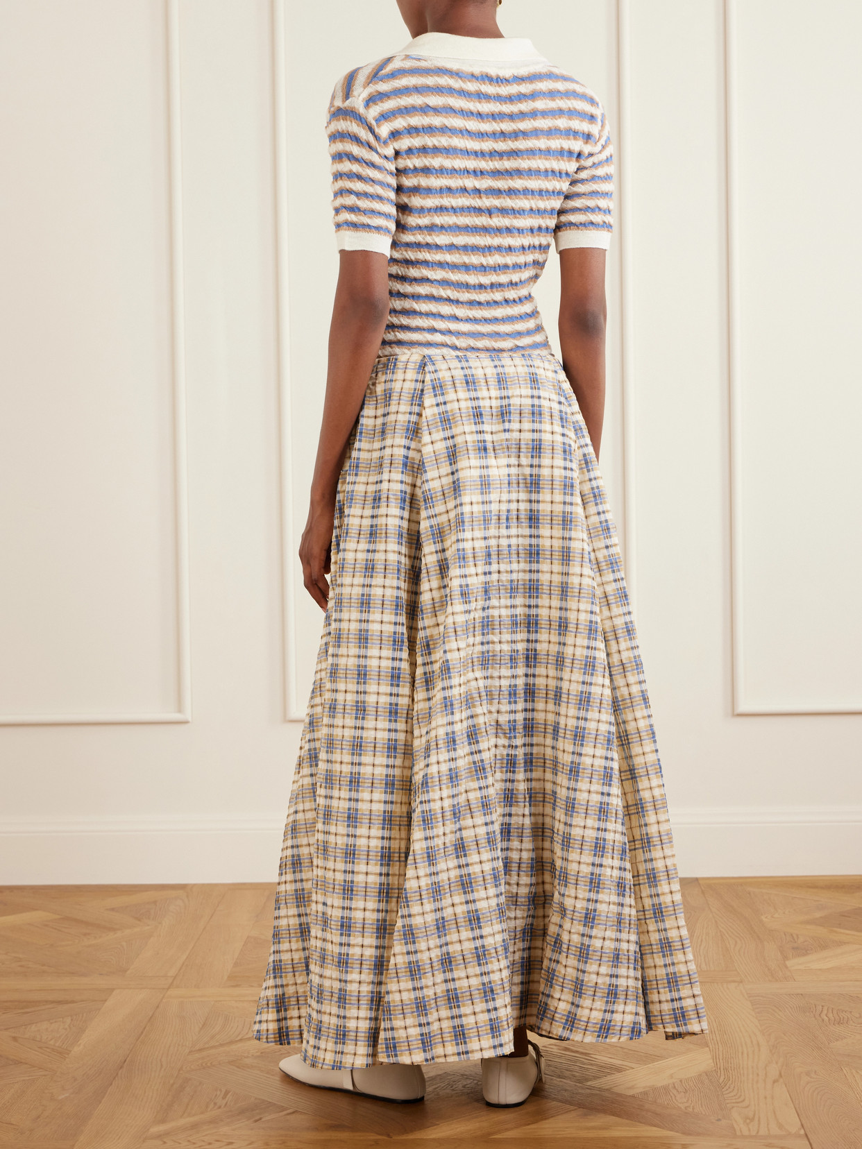 Checked Seersucker Maxi