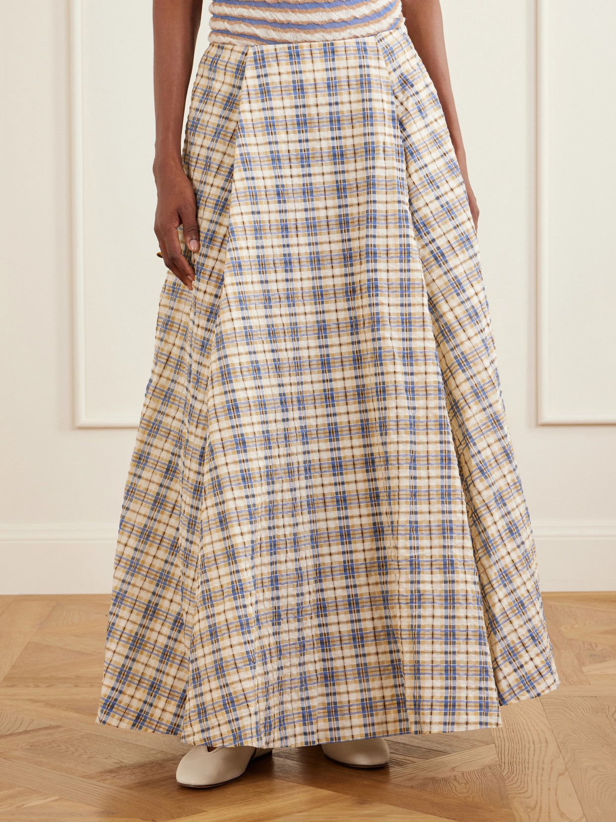 Checked Seersucker Maxi