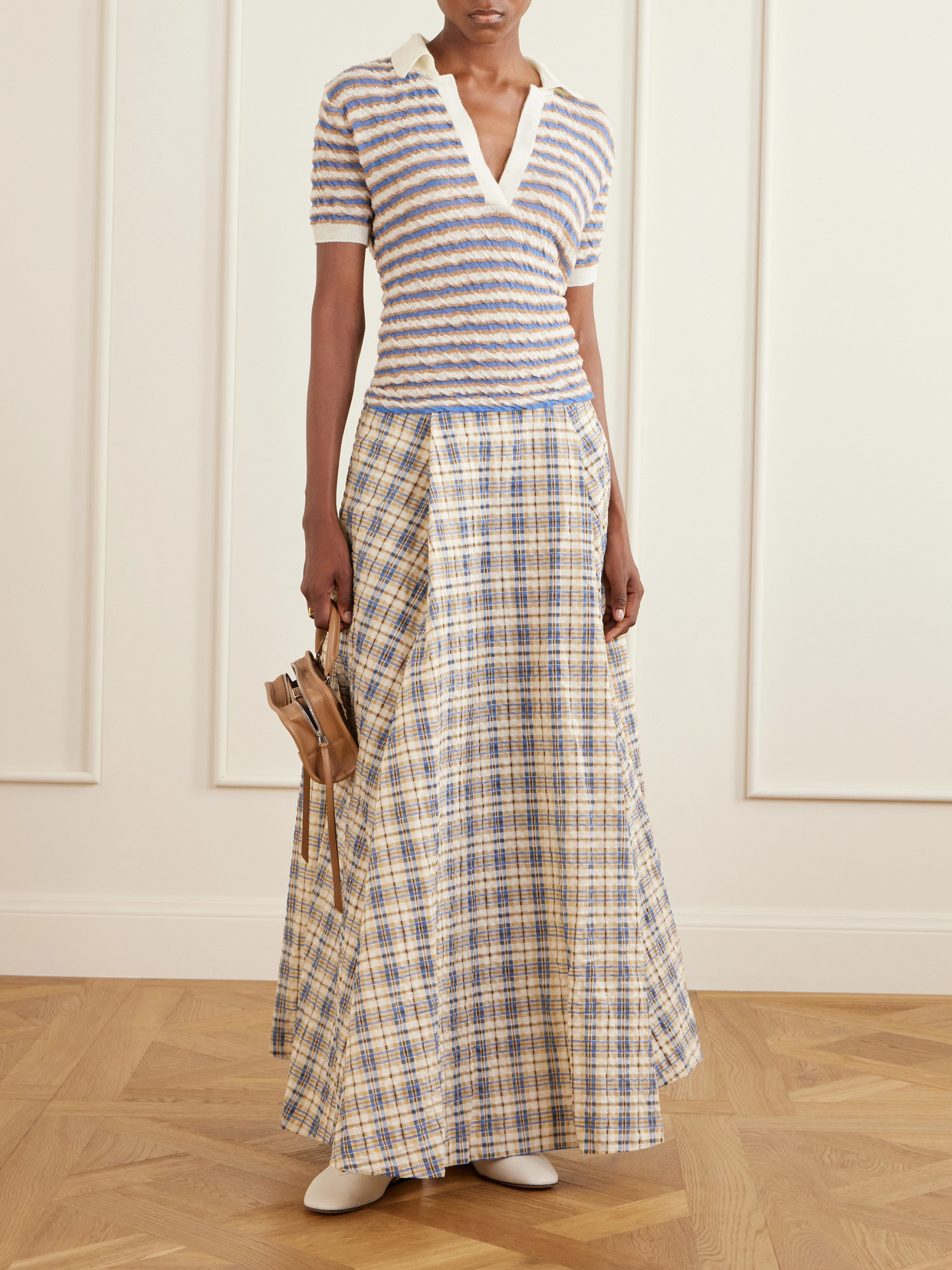 Checked Seersucker Maxi