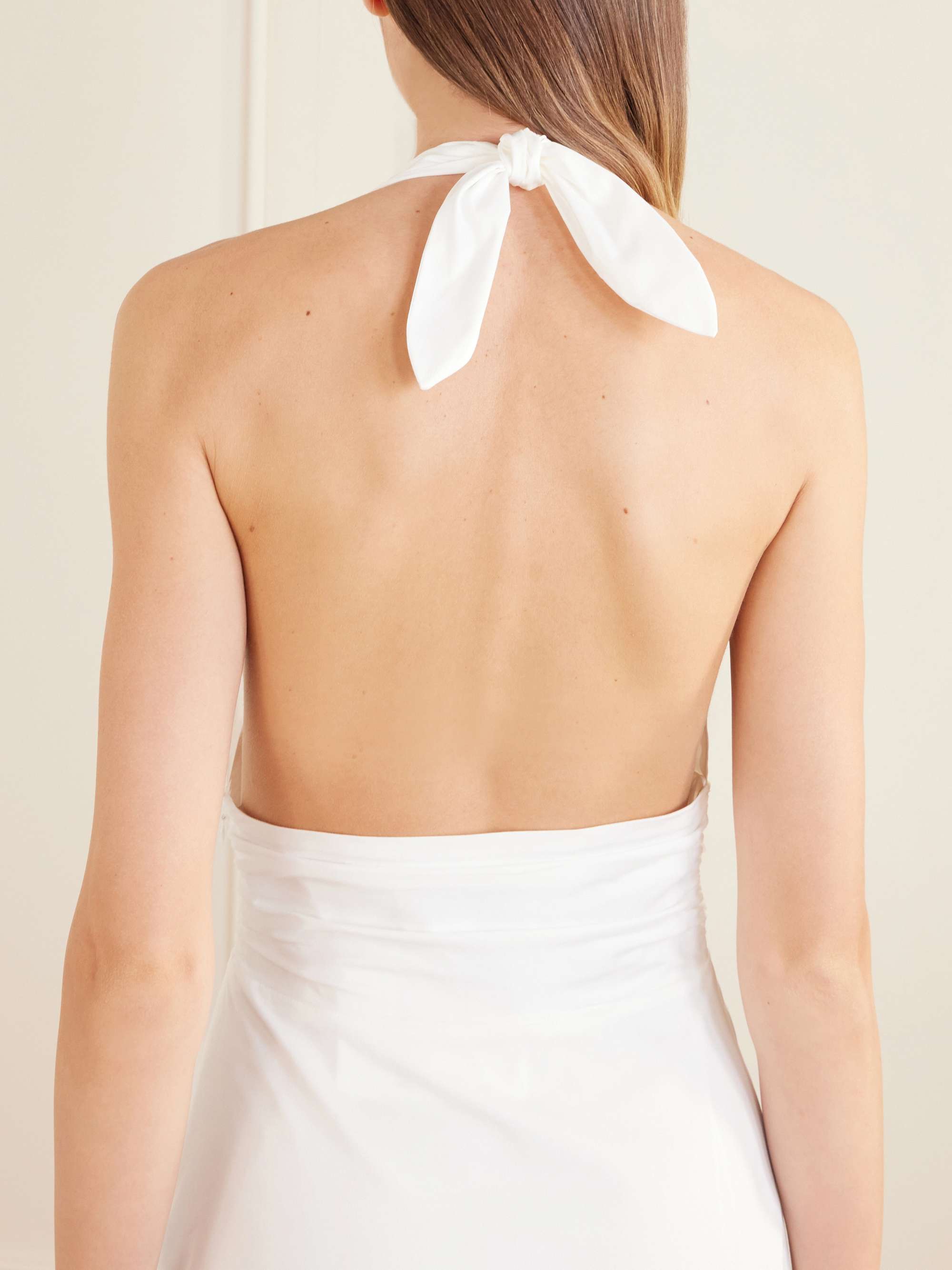 BERNADETTE Marilyn Organic Cotton-blend Poplin Halterneck Maxi Dress - Women - White Dresses - S BERNADETTE Marilyn Organic Cotton-blend Poplin Halterneck Maxi Dress - Women - White Dresses - S